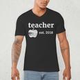 Teacher Est 2018 Vintage Graduation Men's V-Neck T-Shirt
