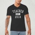 Teacher Established 2018 Shirt For Teacher Graduation Men Women Men's V-Neck T-Shirt