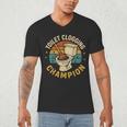 Toilet Clogging Champion Bathroom Humor Dad Jokes Men's V-Neck T-Shirt