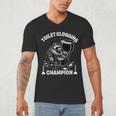 Toilet Clogging Champion Dad Joke Raccoon Trash Panda Men's V-Neck T-Shirt