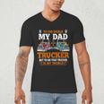 Trucker Father's Day To The World My Dad Is Just A Trucker Men's V-Neck T-Shirt