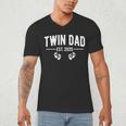 Twin Dad Est 2025 Father Of Twins New Daddy Father's Day Men's V-Neck T-Shirt