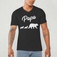 Twin Dad Papa Bear Two Cubs 2 Kids Men's V-Neck T-Shirt