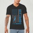 Type 1 Diabetes Awareness T1D Dad Of Warrior Type 1 Diabetic Men's V-Neck T-Shirt