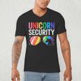 Unicorn Security Birthday Family Halloween Costume Mom Dad Men's V-Neck T-Shirt