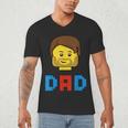 Unique Family Dad Master Builder Building Bricks Blocks Men's V-Neck T-Shirt