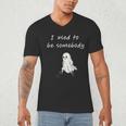 I Used To Be Somebody Nostalgia Halloween Spooky Season Men's V-Neck T-Shirt I Used To Be Somebody Nostalgia Halloween Spooky Season Men's V-Neck T-Shirt