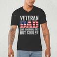 Veteran Dad Like A Normal Dad But Cooler American Flag Men's V-Neck T-Shirt