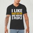 Video Editor Introvert Editing Production Filmmaking Job Men's V-Neck T-Shirt Video Editor Introvert Editing Production Filmmaking Job Men's V-Neck T-Shirt