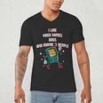 I Like Video Games Dogs And Maybe 3 People Gamer Introvert Men's V-Neck T-Shirt