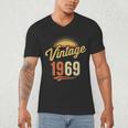 Vintage 1969 Retro Era Badge For Nostalgia Fans Men's V-Neck T-Shirt
