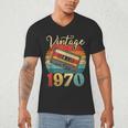 Vintage 1970 Retro Cassette Tape 70s Born Nostalgia Birthday Men's V-Neck T-Shirt
