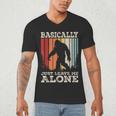 Vintage Basically Just Leave Me Alone Bigfoot Introverts Men's V-Neck T-Shirt