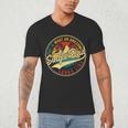 Vintage Awesome Single Dad Retro Fathers Day For Dad Grandpa Men's V-Neck T-Shirt