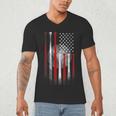 Vintage Baseball American Flag Classic Fit Tee For Dad And Mom Men's V-Neck T-Shirt