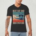 Vintage Best Cat Dad Ever Bump Fist Father's Day Cat Daddy Men's V-Neck T-Shirt Vintage Best Cat Dad Ever Bump Fist Father's Day Cat Daddy Men's V-Neck T-Shirt
