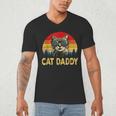 Vintage Cat Daddy Cat Lover Cat Dad Fathers Men's V-Neck T-Shirt