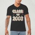 Vintage Class Of 2003 03 High School Graduation Men's V-Neck T-Shirt