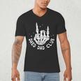 Vintage Dead Dad Club Matching 2 Sides Fathers Day Men's V-Neck T-Shirt