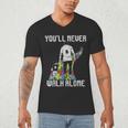 Vintage Father Son Family Autistic Kids Autism Awareness Dad Men's V-Neck T-Shirt