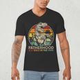 Vintage Fatherhood Is A Walk In The Park DadRex Dinosaur Men's V-Neck T-Shirt