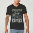 Vintage Monster Truck Lover DAD Family Matching Birthday Men's V-Neck T-Shirt