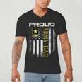 Vintage Proud Army Dad With American Flag Men's V-Neck T-Shirt