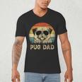 Vintage Pug Dad Dog Lovers Father's Day Tee Men's V-Neck T-Shirt