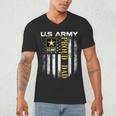 Vintage US Army Proud Dad With American Flag Men's V-Neck T-Shirt