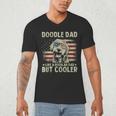 Vintage USA Flag Goldendoodle Doodle Dad Fathers Day Men Men's V-Neck T-Shirt