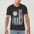 Vintage Volleyball Dad USA Flag Retro Fathers Day Daddy Papa Men's V-Neck T-Shirt