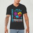 I Am Her Voice She Is My Heart Autism Awareness Daughter Dad Men's V-Neck T-Shirt