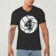 Volleyball Player 4 Volleyball Mom Dad Jersey Number 4 Men's V-Neck T-Shirt