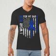 I Wear Blue For My Dad Colon Cancer Awareness Blue USA Flag Men's V-Neck T-Shirt
