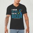 I Wear Blue For My Son Autism Awareness Mom Dad Parents Men's V-Neck T-Shirt