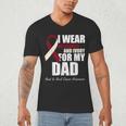 I Wear Burgundy Ivory For My Dad Oral Head Neck Cancer Men's V-Neck T-Shirt