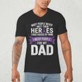 I Wear Purple For My Dad Pancreatic Cancer Support Men's V-Neck T-Shirt I Wear Purple For My Dad Pancreatic Cancer Support Men's V-Neck T-Shirt