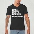 Wedding Officiant Art For Men Dad Ordained Minister Men's V-Neck T-Shirt