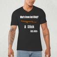 What's Brown And Sticky A Stick -Dad Jokes- Men's V-Neck T-Shirt