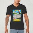 Women's Frutiger Aero Aesthetic Rainbow Glitch Art Men's V-Neck T-Shirt Women's Frutiger Aero Aesthetic Rainbow Glitch Art Men's V-Neck T-Shirt