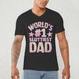 World's 1 Sluttiest Dad Apparel Men's V-Neck T-Shirt World's 1 Sluttiest Dad Apparel Men's V-Neck T-Shirt