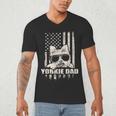 Yorkie Dad Cool Vintage Retro Proud American Men's V-Neck T-Shirt