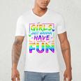 80's Girls Just Wanna Have Fun Nostalgia 1980s Style Premium Tri-Blend Men's V-Neck T-Shirt
