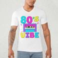 80's Vibe Retro Style Cassette Tape Nostalgia 1980s Party Premium Tri-Blend Men's V-Neck T-Shirt