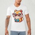 Adorable Book Lover Chipmunk With Reading Glasses Cute Premium Men's V-Neck T-Shirt Adorable Book Lover Chipmunk With Reading Glasses Cute Premium Men's V-Neck T-Shirt