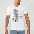 Alice Adventures Wonderland Vintage Book Quote Lewis Carrol Men's V-Neck T-Shirt