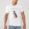 Anatomy Of A Siberian Husky Cute Dog Husky Mom Dad Men's V-Neck T-Shirt