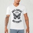 Anti-Social Butterfly Awkward Introvert Homebody Humor Men's V-Neck T-Shirt