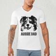 Aussie Dad Australian Shepherd Dog Dad For Men Men's V-Neck T-Shirt