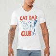 ON Back Cat Dad Club Life Is Better With Cats Father's Day Men's V-Neck T-Shirt ON Back Cat Dad Club Life Is Better With Cats Father's Day Men's V-Neck T-Shirt